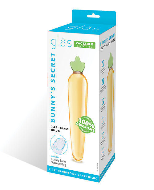 Glas Bunny's Secret 7.25in Glass Dildo (6in Insertable)