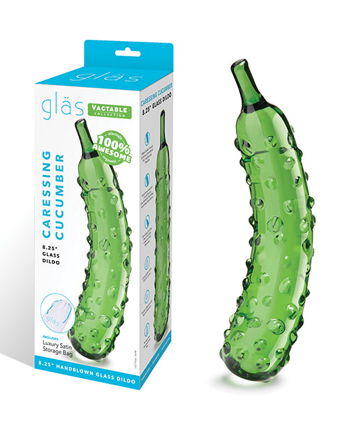 Glas 8.25" Dildo Caressing Cucumber by Glas