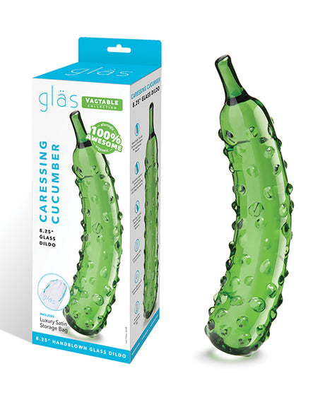 Glas 8.25" Dildo Caressing Cucumber by Glas