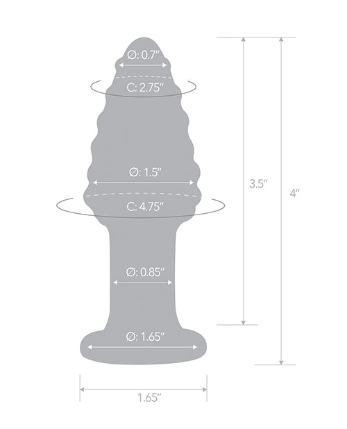 Glas Cornstar 4" Glass Butt Plug — 3.5" Insertable