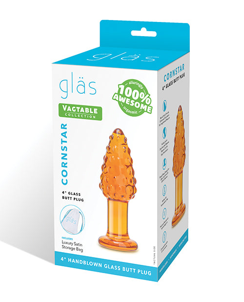 Glas Cornstar 4" Glass Butt Plug — 3.5" Insertable