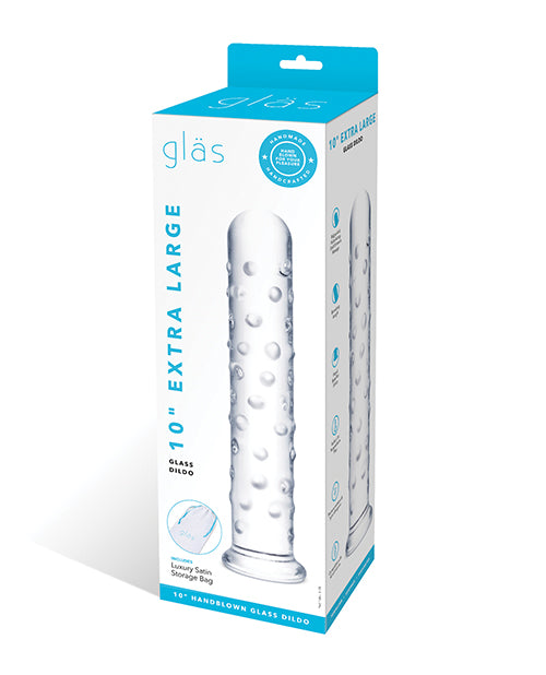 Glas 10" Extra Large Glass Dildo - Clear by Glas