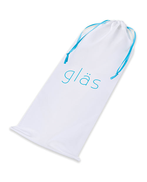 Glas 8" Realistic Ribbed Glass G-Spot Dildo w/Balls - Clear by Glas