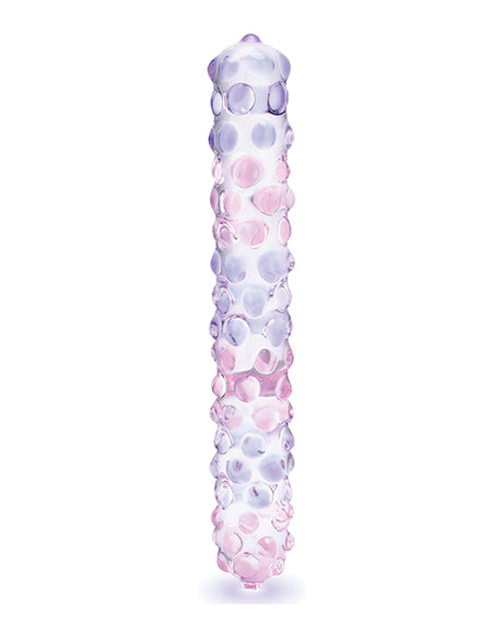 Glas 9" Nubby Glass Dildo in Purple Rose