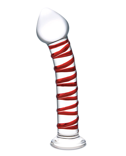 Glas 8" Mr. Swirly Glass Dildo - Red by Glas