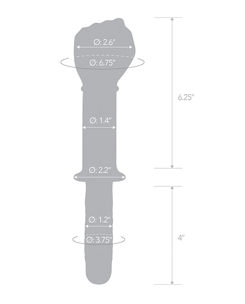 Glas 11" Double-Ended Glass Fist Dildo with Handle Grip