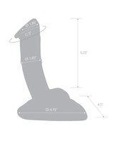 Glas 7.5" Rideable Standing Cock w/Stability Base by Glas