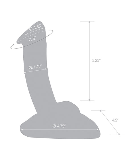 Glas 7.5" Rideable Standing Cock w/Stability Base by Glas