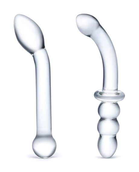 Glas 2-Piece G-Spot Glass Dildo Set — Clear