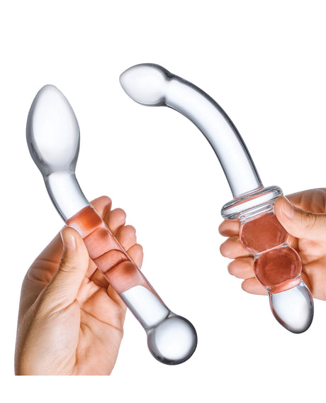 Glas 2-Piece G-Spot Glass Dildo Set — Clear