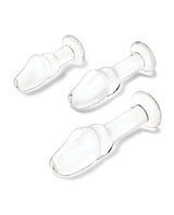 Glas 3-Piece Helmet Head Glass Anal Plug Set