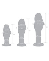Glas 3-Piece Helmet Head Glass Anal Plug Set