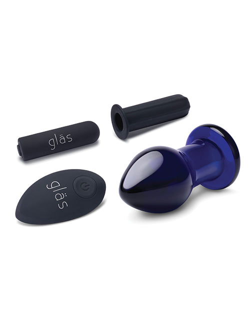 Glas 3.5" Rechargeable Vibrating Butt Plug - Blue by Glas