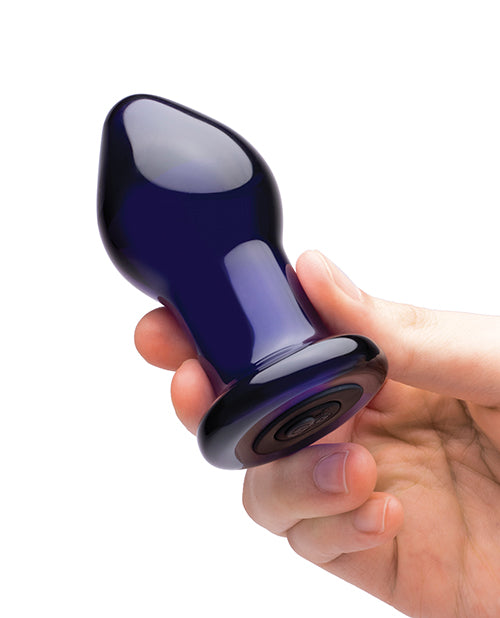 Glas 3.5" Rechargeable Vibrating Butt Plug - Blue by Glas