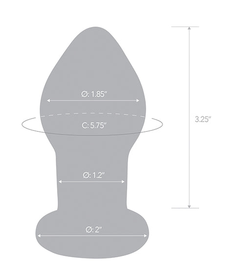 Glas 3.5" Rechargeable Vibrating Butt Plug - Blue by Glas