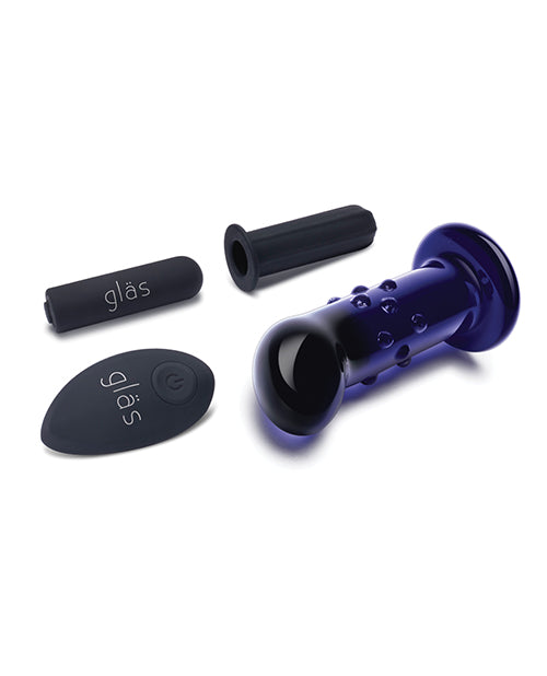 Glas Rechargeable 4-Inch Vibrating G/P-Spot Plug — Blue