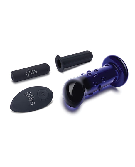Glas Rechargeable 4-Inch Vibrating G/P-Spot Plug — Blue