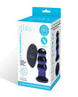 Glas 3.5" Rechargeable Vibrating Beaded Butt Plug - Blue by Glas