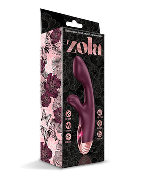 Zola Rechargeable Silicone Dual Massager - Burgundy/Rose Gold by Zola