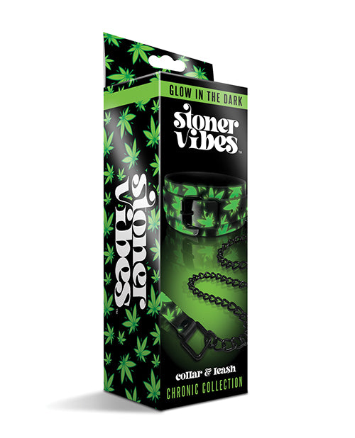 Stoner Vibes Glow in the Dark Collar & Leash by Stoner Vibes