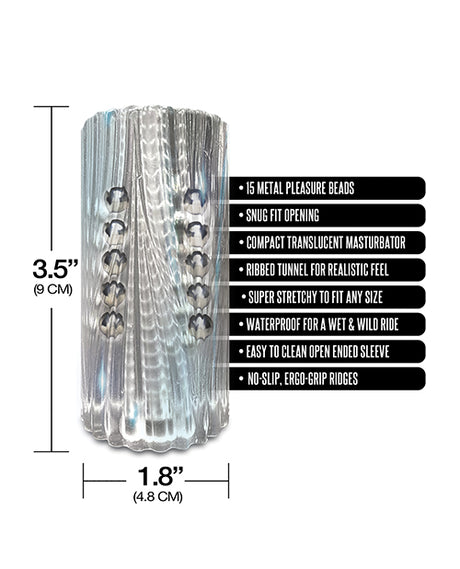MSTR B8 Balls to the Wall Clear-View Beaded Stroker - Clear by MSTR B8