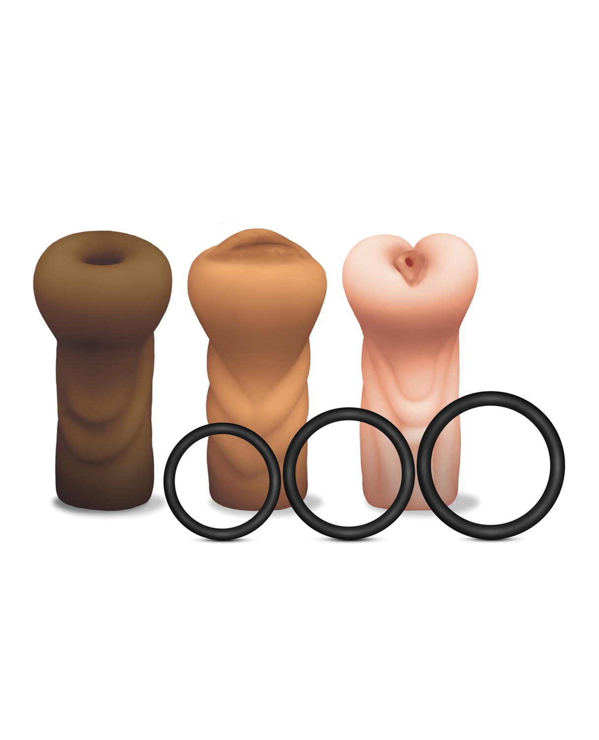 MSTR B8 Stroker Set w/C-Rings - Assorted Pack of 3 by Happy Ending