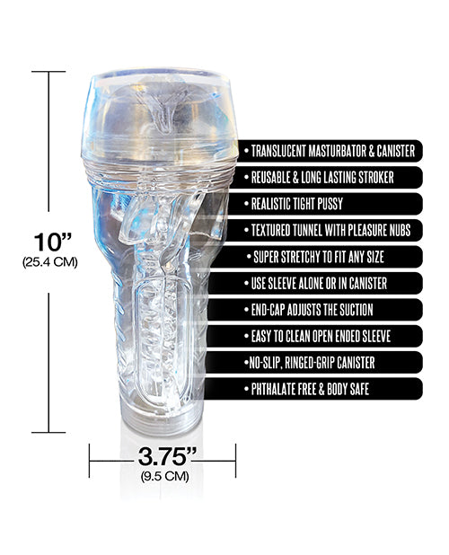 Happy Ending MSTR B8 In the Clear Pussy Stroker — 10 in Canister