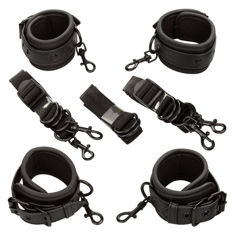 CalExotics Nocturnal Bed Restraints — 4 Adjustable Cuffs, Black - SE2678303