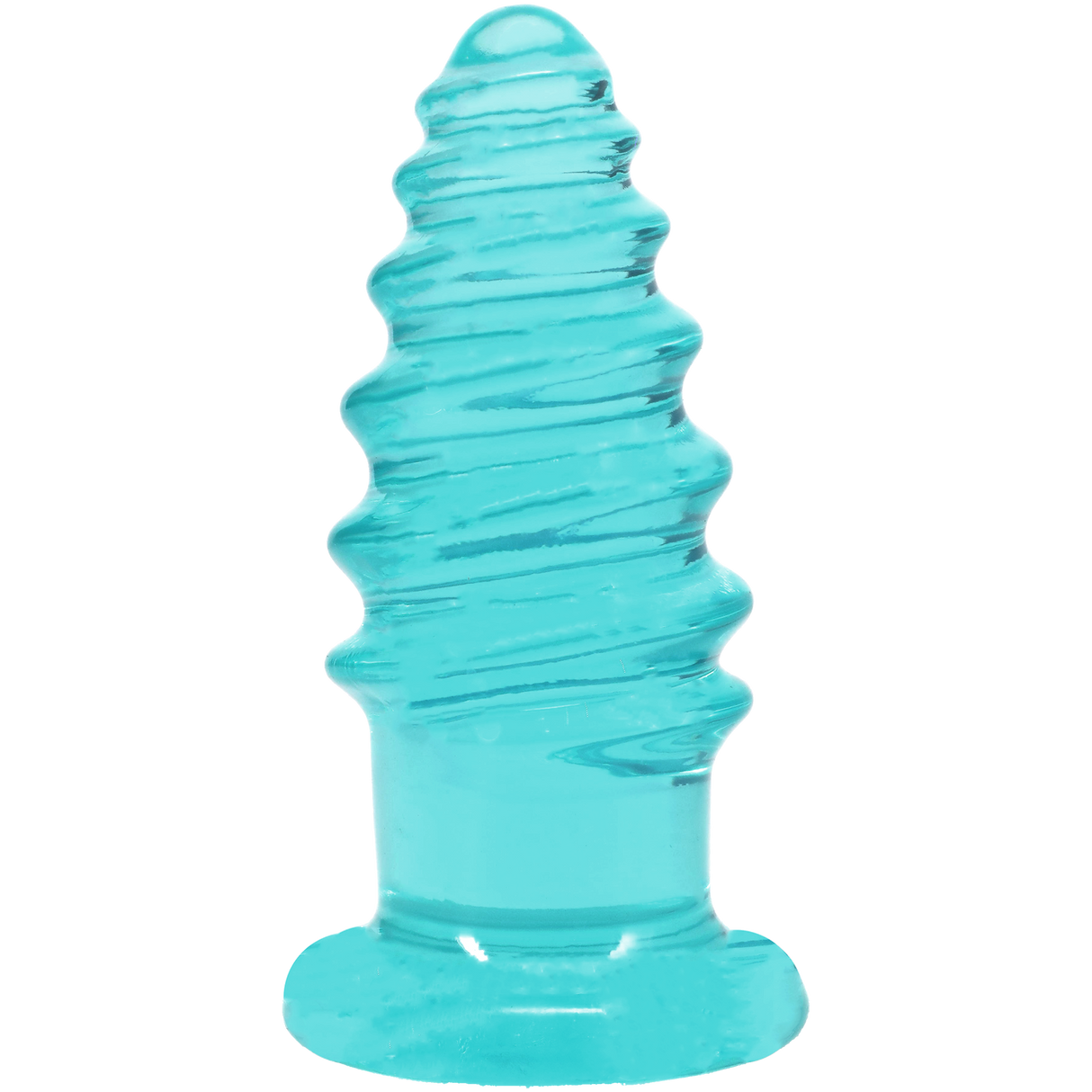 Doc Johnson Crystal Jellies Anal Twist — 6 Inch, Teal - DJ0289-14-CD