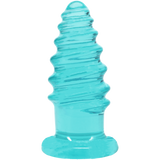 Doc Johnson Crystal Jellies Anal Twist — 6 Inch, Teal - DJ0289-14-CD