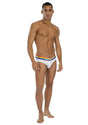 Envy Menswear Rainbow Radiant Briefs — White with Rainbow Waistband, L/XL - BLE117-WHTLXL