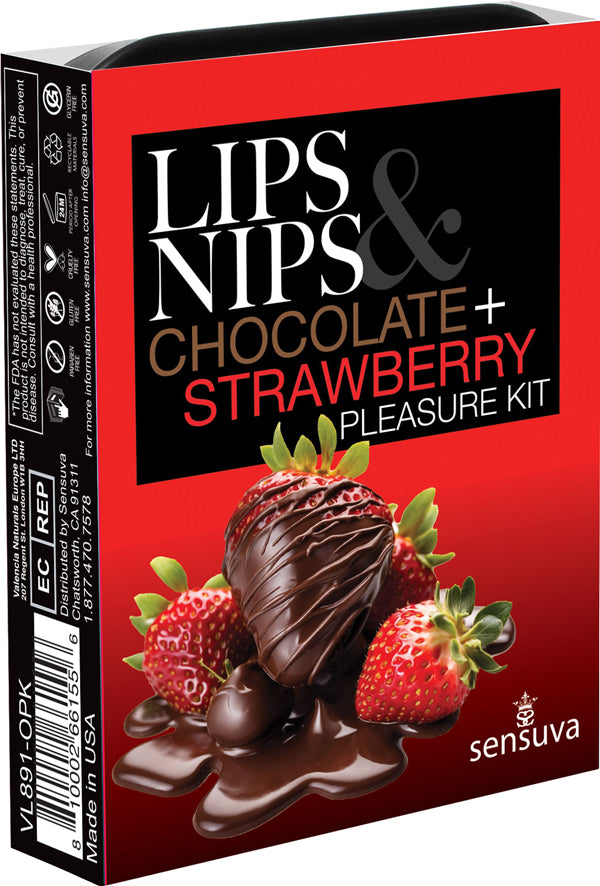 Sensuva Lips & Nips Pleasure Kit — Chocolate-Strawberry Nipple Balm - SEN-VL891-OPK
