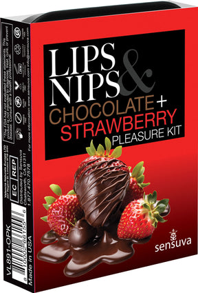 Sensuva Lips & Nips Pleasure Kit — Chocolate-Strawberry Nipple Balm - SEN-VL891-OPK