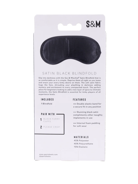Sex and Mischief Satin Blindfold - Black