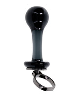 Gender X Glass Anal Plug — Black with Finger Ring