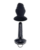 Gender X Echo Vibrating Anal Shaft with Removable Silicone Sleeve - Black