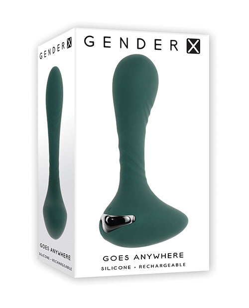 Gender X Goes Anywhere Vibrating Silicone Plug - Teal by Gender X