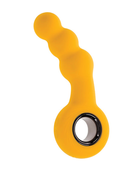 Gender X Bumble Angled Anal Plug with Ringed Handle — Yellow