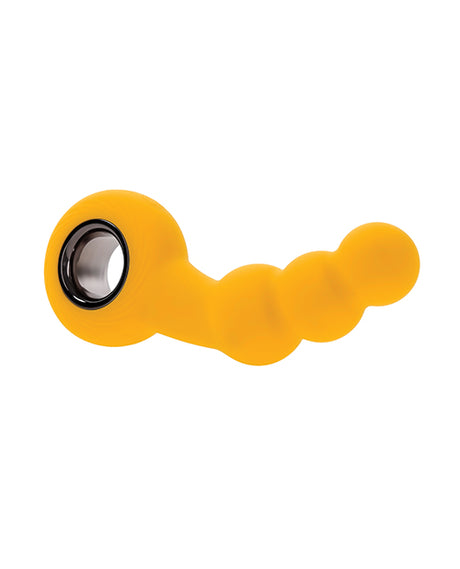 Gender X Bumble Angled Anal Plug with Ringed Handle — Yellow