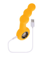 Gender X Bumble Angled Anal Plug with Ringed Handle — Yellow