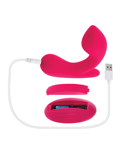 Gender X All About the Bass Curved Stimulator with Remote — Pink