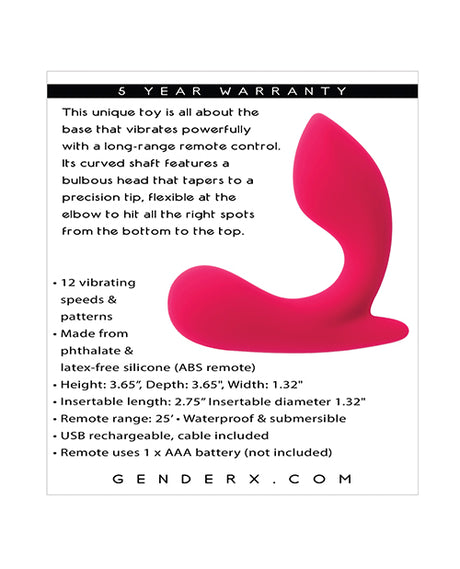 Gender X All About the Bass Curved Stimulator with Remote — Pink