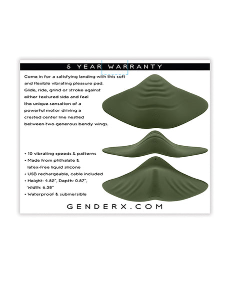 Gender X Vibrating Pleasure Pad — Green, Soft & Flexible