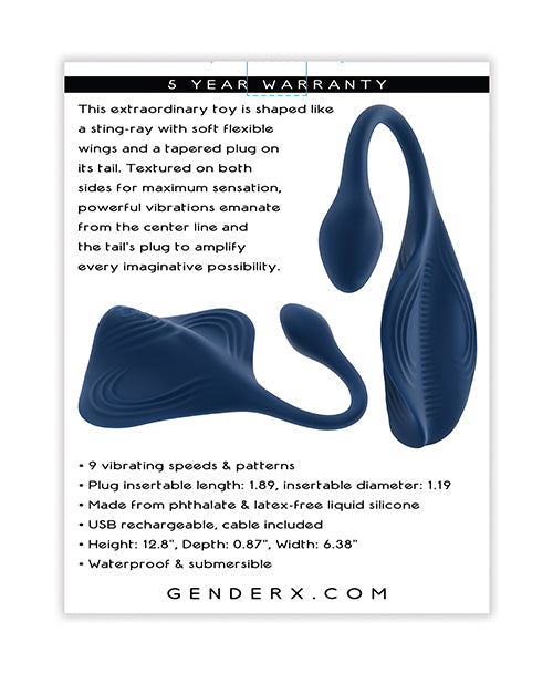 Gender X Daily Grind Stingray Anal Stimulator — Blue