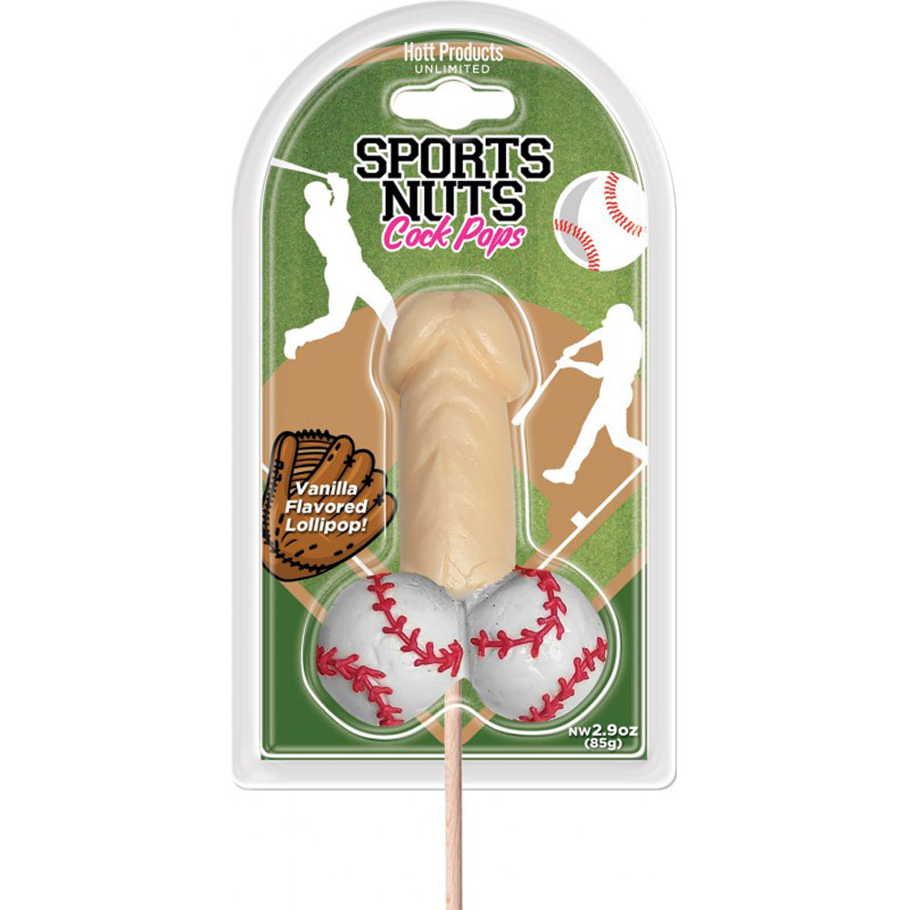 Hott Products Sports Nuts Vanilla Baseball Novelty Lollipops - HTP3592