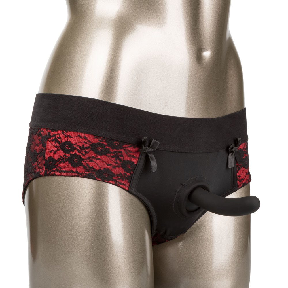 CalExotics Scandal Crotchless Pegging Panty Set with Silicone Probe, S/M - SE2712563