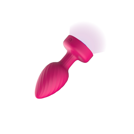 Viben Twila Twirling Light-Up Vibrating Anal Plug with Purple Gem & Pink Heart Remote - VB-CC9159