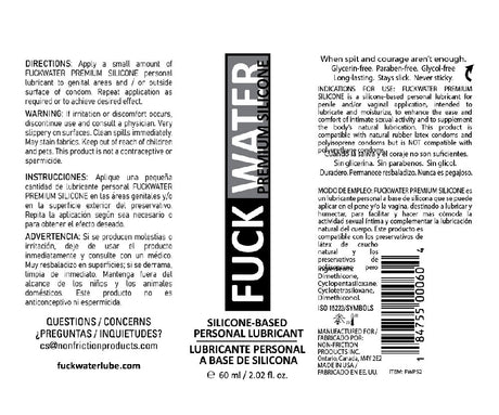 Fuck Water Premium Silicone Lubricant — 2 fl. oz. - FW-S2