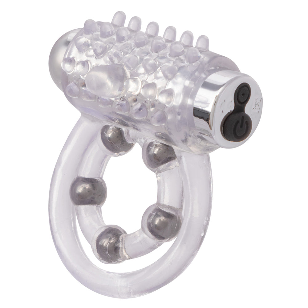 Maximus Enhancement Ring 5 Stroker Beads Rechargeable Clear by CalExotics