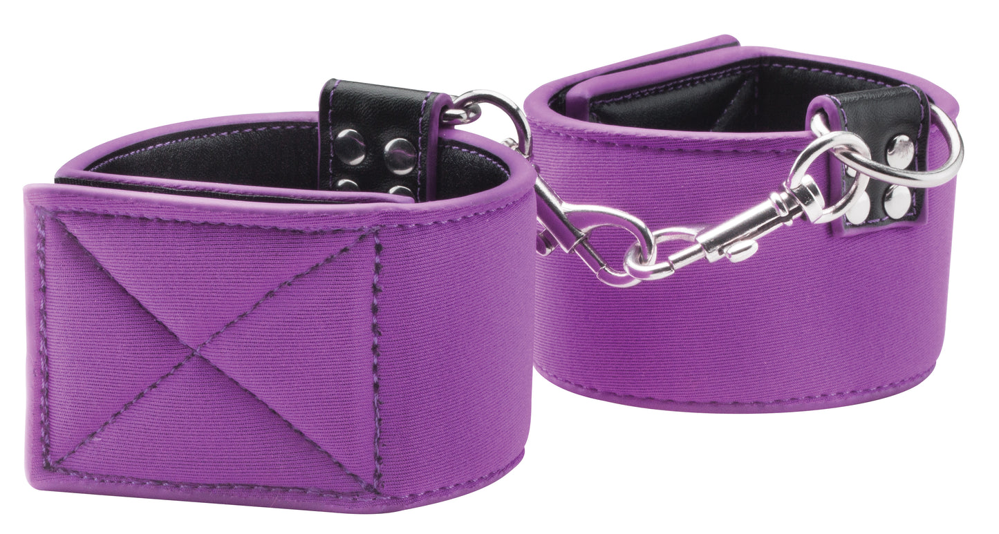 Reversible Ankle Cuffs Premium Bonded Leather and Neoprene - Purple by Shots